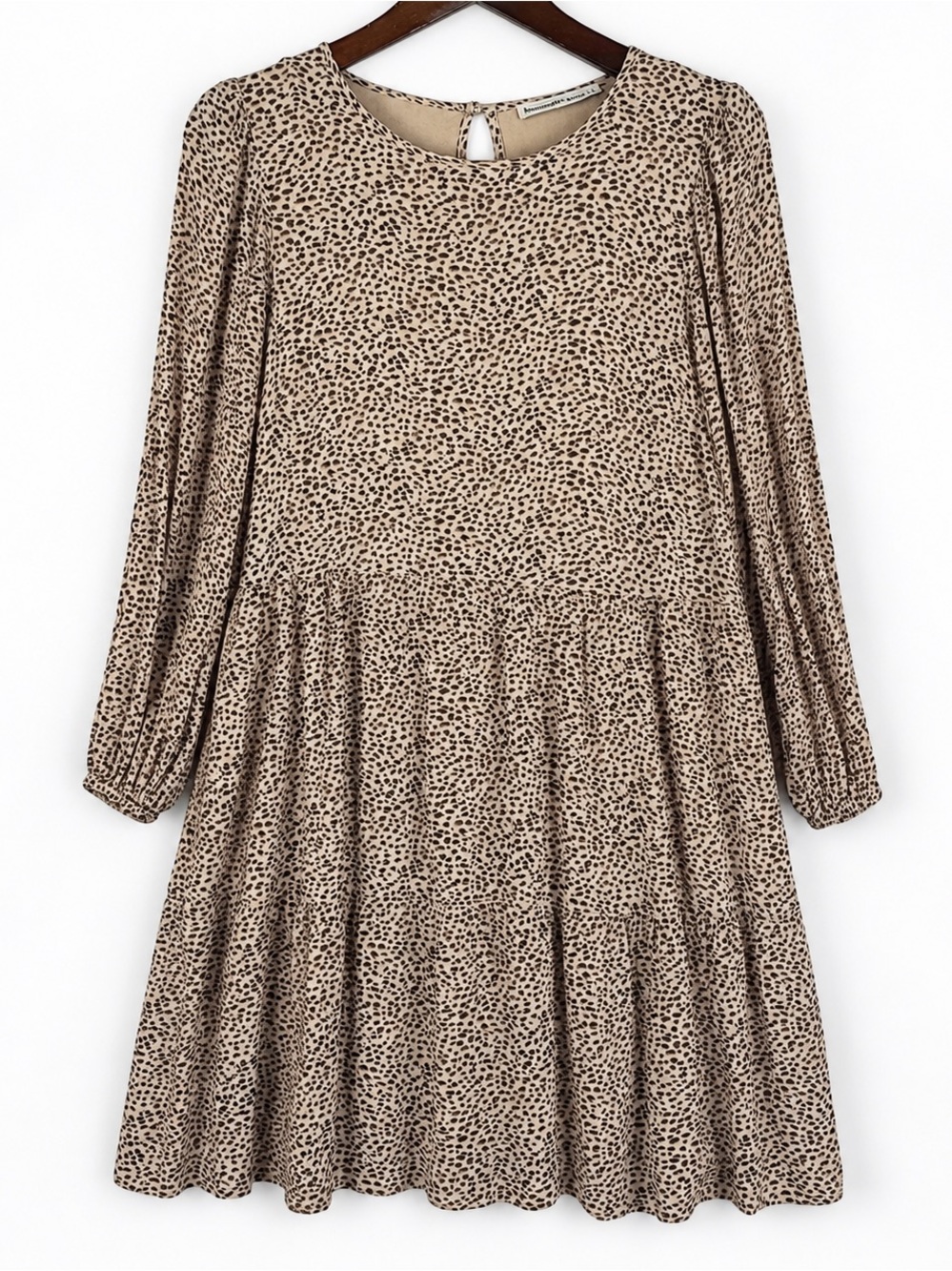 Abercrombie & Fitch Leopard Tiered Babydoll Mini Dress L